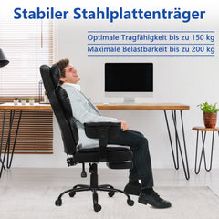SWANEW Bürostuhl Chefsessel, Gaming Stuhl, Ergonomischer Schreibtischstuhl mit Lendenkissen