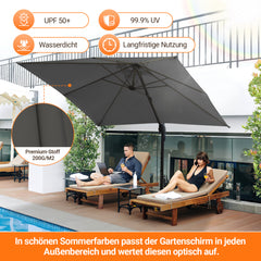 SWANEW Sonnenschirm 300 x 300 cm mit Gartenschirm mit StÀnder Ampelschirm, Sonnenschutz UV50+, 360° Drehbar und Kippbar
