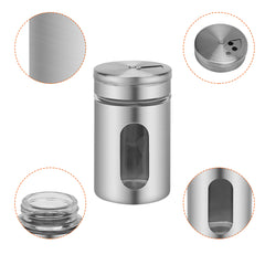 SWANEW Gewürzstreuer, Edelstahl Gläser Gewürz, Streuer Dosen, Glas Box 12er Set