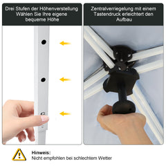 Faltpavillon 3×3 m wasserdicht