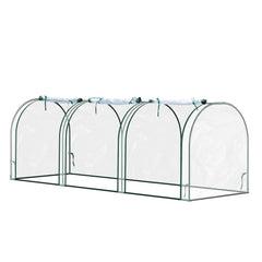 SWANEW Foliengewächshaus Frühbeet Transparent PVC, Gemüse Tomatenhaus Gewächhäuser mit Reißverschluss 270 × 90 × 90cm