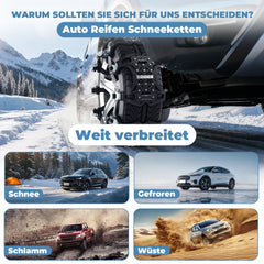 SWANEW 6/12tlg Schneeketten, Auto Anfahrhilfe, Reifenkette Anti-Rutsch
