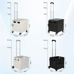 SWANEW Einkaufstrolley Klappbar, Transport Trolley, mit neigbarer Teleskopgriff & Deckel 45L/50L