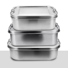 SWANEW Edelstahl Brotdose auslaufsicher Lunchbox Metall Dichte Bento Box Fassungsvermögen mit Fächern