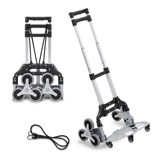 SWANEW Treppensteiger sackkarre klappbar, bis 75kg, Transportkarre extra Langer Teleskopgriff 100 cm, Aluminium treppensackkarre