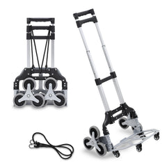 SWANEW Treppensteiger sackkarre klappbar, bis 75kg, Transportkarre extra Langer Teleskopgriff 100 cm, Aluminium treppensackkarre