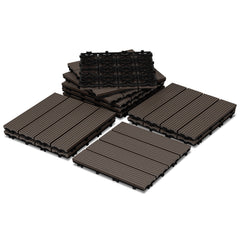 SWANEW WPC Terrassenfliesen, 30x30 cm, WPC Fliesen Balkonfliesen, 1㎡-5㎡ Klickfliese