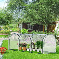 SWANEW Foliengewächshaus Frühbeet Transparent PVC, Gemüse Tomatenhaus Gewächhäuser mit Reißverschluss 270 × 90 × 90cm