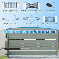 SWANEW Automatischer Flügeltorantrieb, Doppelflügeltorantrieb, Torantrieb Drehtorantrieb Toröffner Drehtoröffner Set Max 6m, 300kg / 3m pro Flügel (50Wx2)