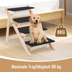 SWANEW Hundetreppe, Hunderampe, 2 in 1 Faltbar Haustiertreppe Hundetreppen, Bis 80kg