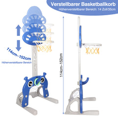 SWANEW Kinder Basketballkorb Set, 4 in1 Höhenverstellbarer Basketballständer