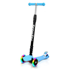 SWANEW Kinderroller Faltbarer Cityroller mit 3 LED-Rädern und höhenverstellbarem Lenker, Hinterbremsen, Bis 50 kg