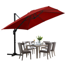 SWANEW Sonnenschirm 300 x 300 cm mit Gartenschirm mit StÀnder Ampelschirm, Sonnenschutz UV50+, 360° Drehbar und Kippbar
