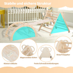 SWANEW Klettergerüst, 3-in-1 Klettergerüst mit Bogen/Rutsche/Dreieck, Indoor Lernspielzeug, Kletterdreieck, Kletterbogen kinderrutsche