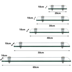 SWANEW Glasablage Glasregal, Glas Wandregal Klarglas mit 8mm ESG Sicherheitsglas und Halterung, Duschregal/Badablage