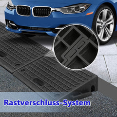SWANEW Bordsteinrampe Gummi, Auffahrrampe, 2 Stück 10cm Hoch, Schwellenrampe mit Griff