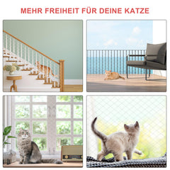 SWANEW Katzennetz, Katzenschutznetz, Fensterschutzgitter, Balkonnetz, 3x8m