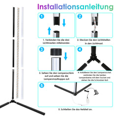 SWANEW LED Stehleuchte 7W Lichtsäule bunt Dimmbar RGB Stehlampe Eckleuchte Farbig