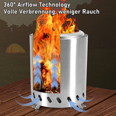 SWANEW Rauchfreie Feuerschale, Mini Tischkamin, Feuertonne
