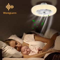 SWANEW Deckenventilator mit Beleuchtung, Deckenleuchte mit Ventilator, 80W, Ă55cm, 3 Windgeschwindigkeiten
