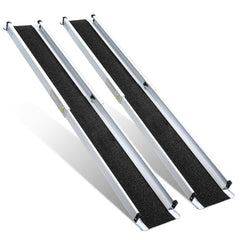 SWANEW Rollstuhlrampe, Aluminium Auffahrrampe Rampe Rollstuhl, Teleskoprampe