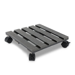 SWANEW WPC Pflanzenroller, Blumenroller mit Rollen, Kübelroller für Pflanzen, Blumentopf, Eckig 30 x 30 cm|Rund Ø 30 x 7,5 cm