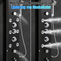SWANEW 6-in-1 LED Duschpaneel mit Armatur, Edelstahl 304 DuschsÀule mit 5 Duschfunktionen, Wandmontage