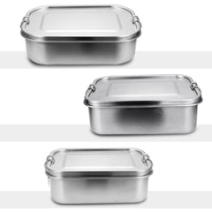 SWANEW Edelstahl Brotdose auslaufsicher Lunchbox Metall Dichte Bento Box Fassungsvermögen mit Fächern