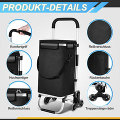 SWANEW Einkaufstrolley, klappbar, Einkaufswagen, Handwagen Kühlfach, 40L