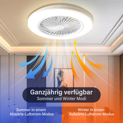 SWANEW Deckenventilator mit RGB LED Beleuchtung, 6 Geschwindigkeiten, Stufenloses Dimmen, φ49cm, Ventilator Lüfter Deckenlampe