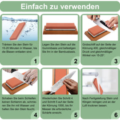 SWANEW Schleifstein set Abziehstein Wetzstein 400/1000 3000/8000 MesserschÀrfer Profi