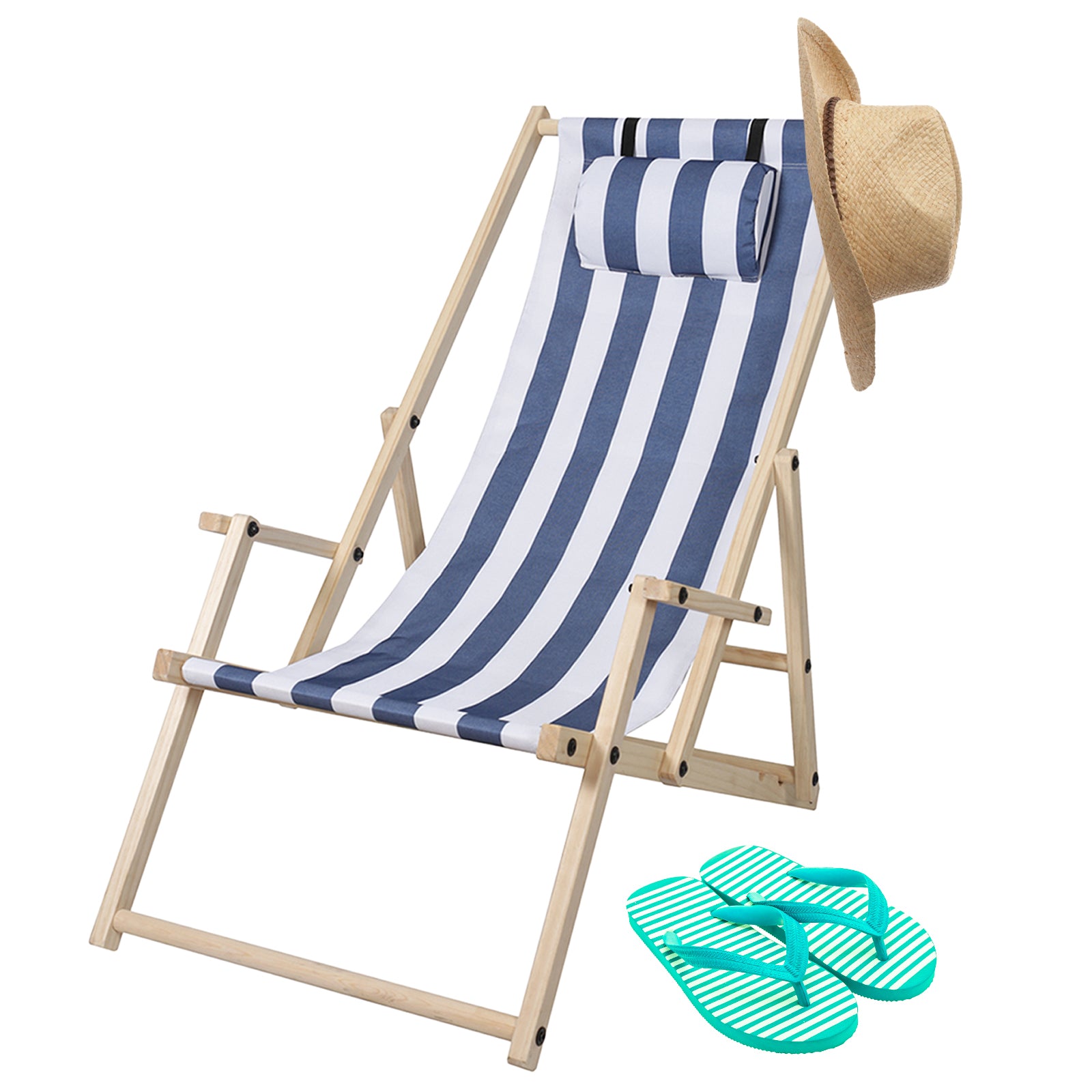 Swanew Klappstühle für drinnen und draußen Strandstühle aus Segeltuch
