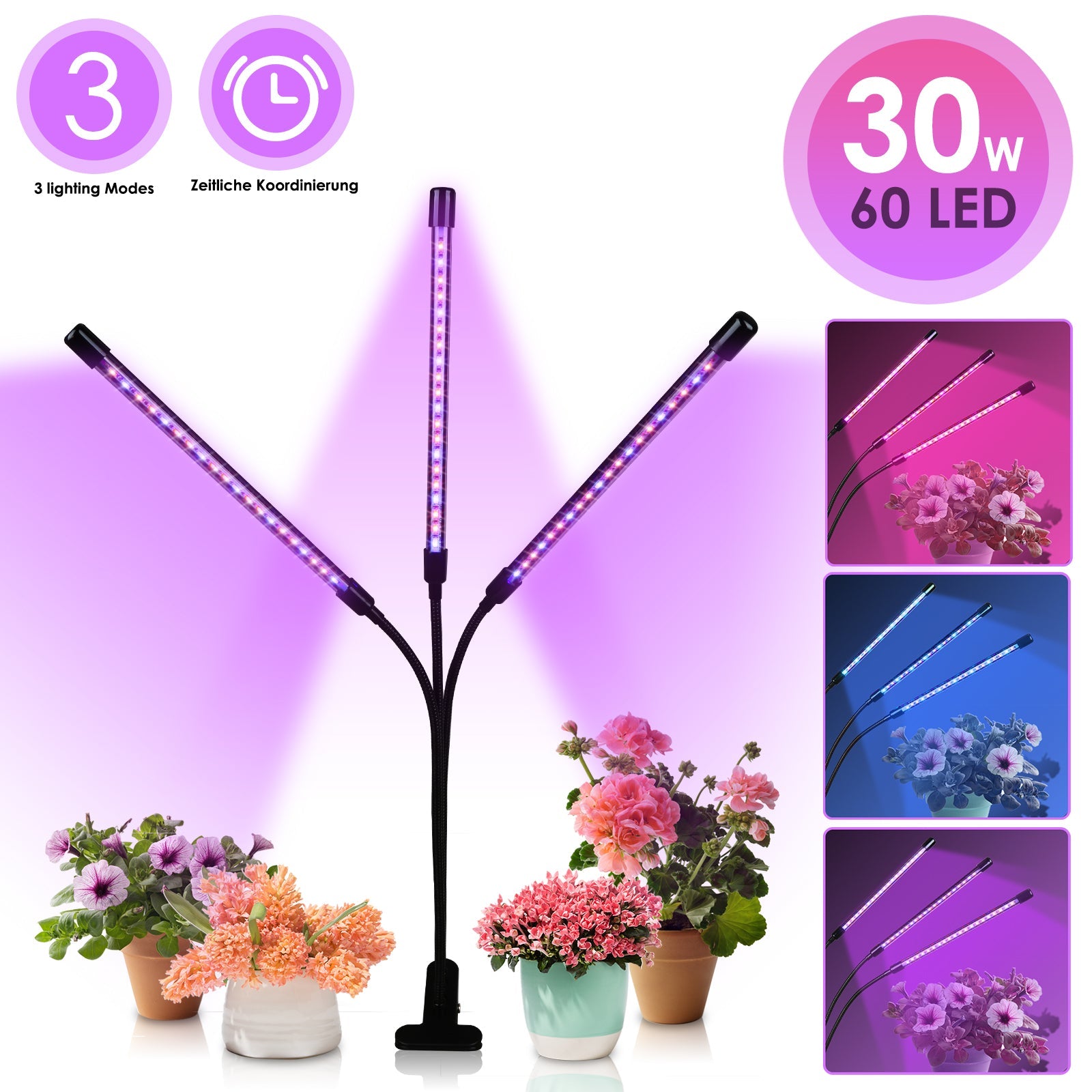 40W/30W 4/3 Köpfe LED Pflanzenlampe