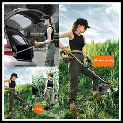 SWANEW Gartenstrimmer Kabelloser Teleskop-24-V-Grasschneider Elektrischer 3-in-1-Rasenkantenschneider Freischneider 90°-Kopf schwenkbar für Gartenräumung von Unkraut Blumenbäumen,grün