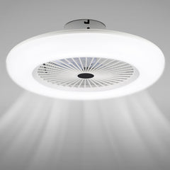 SWANEW Deckenventilator Dimmbar Leiser Kühler Weiß Beleuchtung Ventilator Lampe 80W