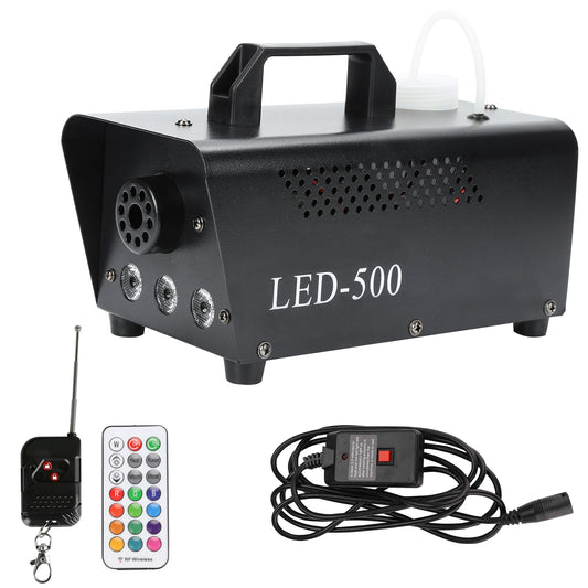 SWANEW Nebelmaschine Bodennebelmaschine 500W 13 farben RGB Dunstnebel Effekt LED Show