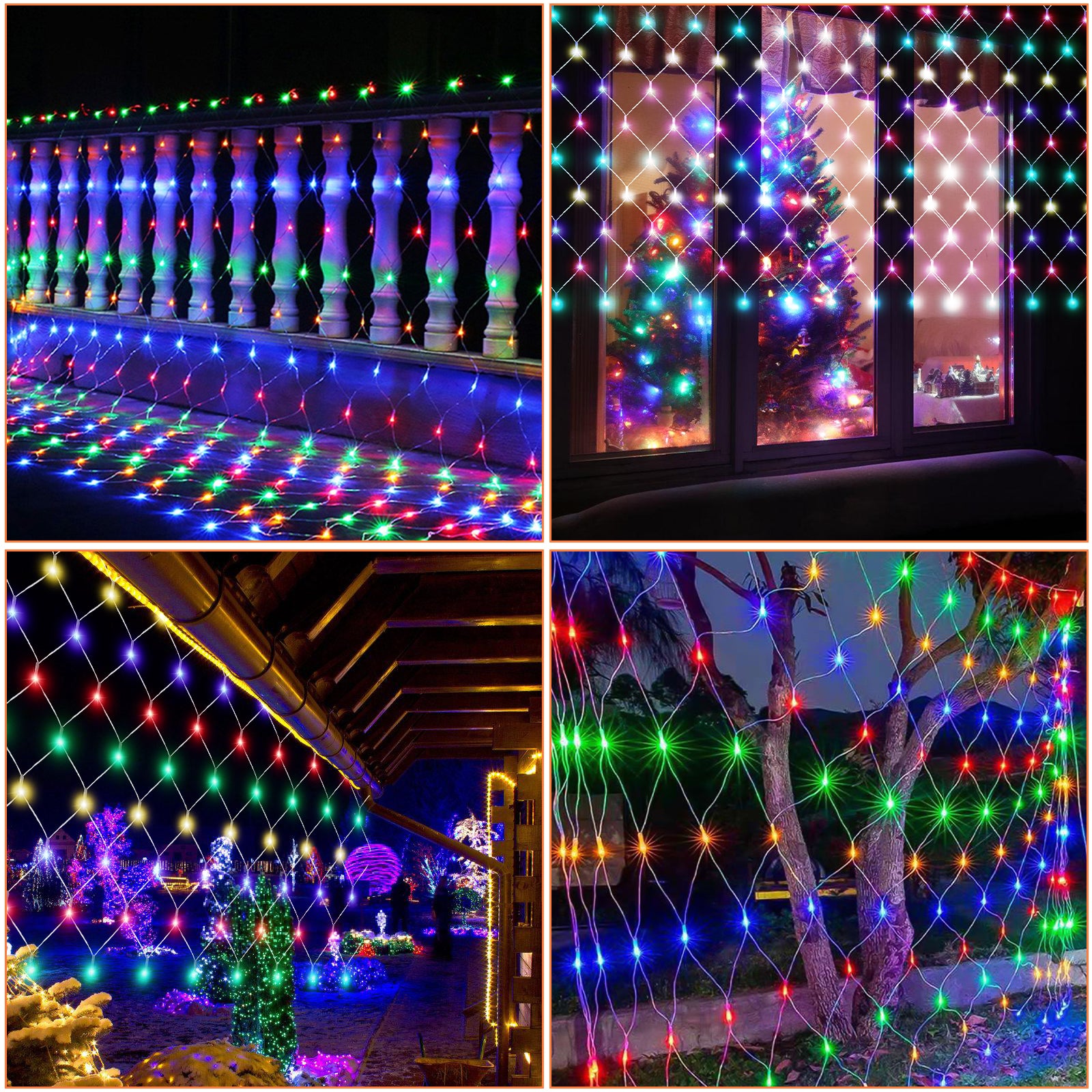 SWANEW LED Lichternetz Außen LED Lichtervorhang Lichterkette Netzlicht mit 8 Modi,  Memory-Funktion, IP44 Wasserdicht [Energieklasse G]