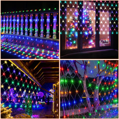 SWANEW LED Lichternetz Außen LED Lichtervorhang Lichterkette Netzlicht mit 8 Modi,  Memory-Funktion, IP44 Wasserdicht [Energieklasse G]