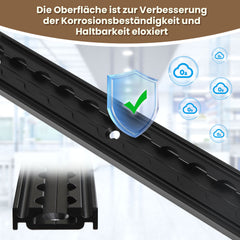 SWANEW 4-12x 1M Airlineschienen, Airlineschiene mit 8 Doppelhaken, für Transporter, Wohnwagen, LKWS