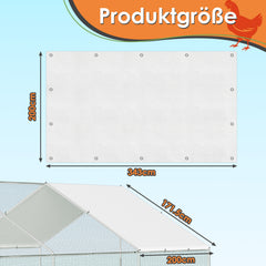 SWANEW Hühnerstall, Freilaufgehege mit Schloss, 3x4x2m, Kleintierstall Freigehege, Vogelkäfig
