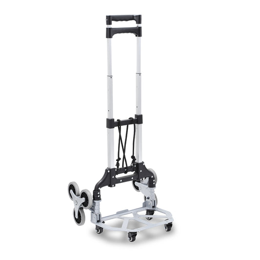 SWANEW Treppensteiger sackkarre klappbar, bis 75kg, Transportkarre extra Langer Teleskopgriff 100 cm, Aluminium treppensackkarre