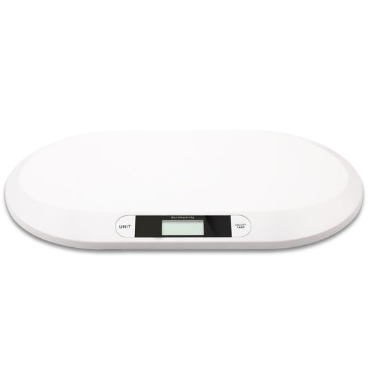 SWANEW Babywaage Flach Digitalwaage Stillwaage Tierwaage, fuer Neugeborene bis 20kg mit LCD-Display, Weiss (56cm x 35cm x 4.5cm)¡­