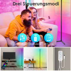 SWANEW LED Stehleuchte 7W Lichtsäule bunt Dimmbar RGB Stehlampe Eckleuchte Farbig