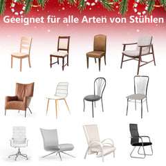 SWANEW 6/12er Set Weihnachten Stuhlhussen, Stuhlbezüge,  stuhlüberzug Stretch