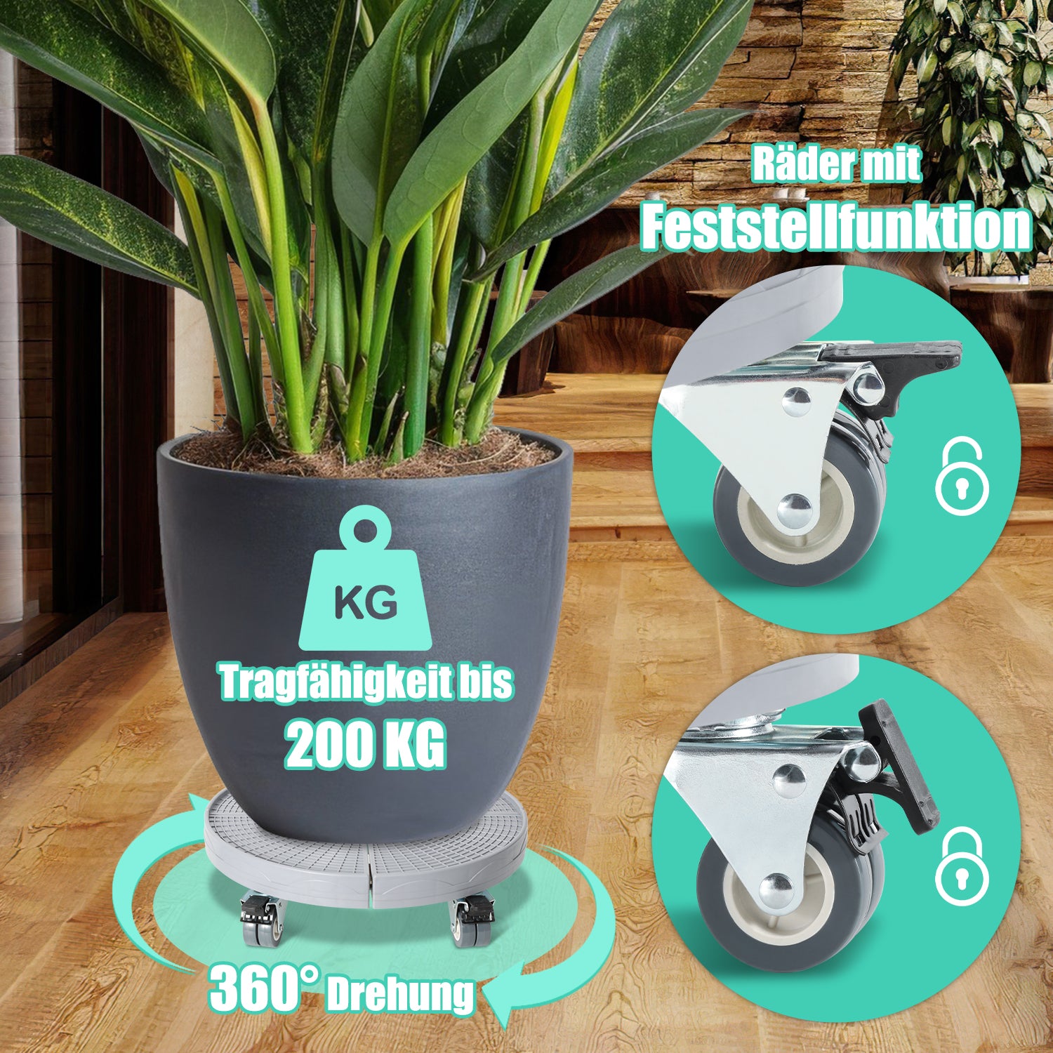 Pflanzenroller rund, verstellbar 38–54 cm