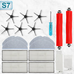 SWANEW Ersatzzubehör kompatibel für Roborock S7 S7Plus S7 MaxV S7 MaxV Ultra 2 Walzenbürsten,4 Filter,6 Seitenbürsten,4 Mop-Tücher,2 Bürste,1 Schraubenzieher