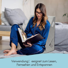 SWANEW Lesekissen Keilkissen Dreieck Rückenkissen Multifunktional Nackenrolle für Bett Sofa Büro