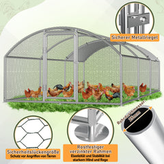 Hühnerstall Freilaufgehege 3x6x2m Kuppel Dach