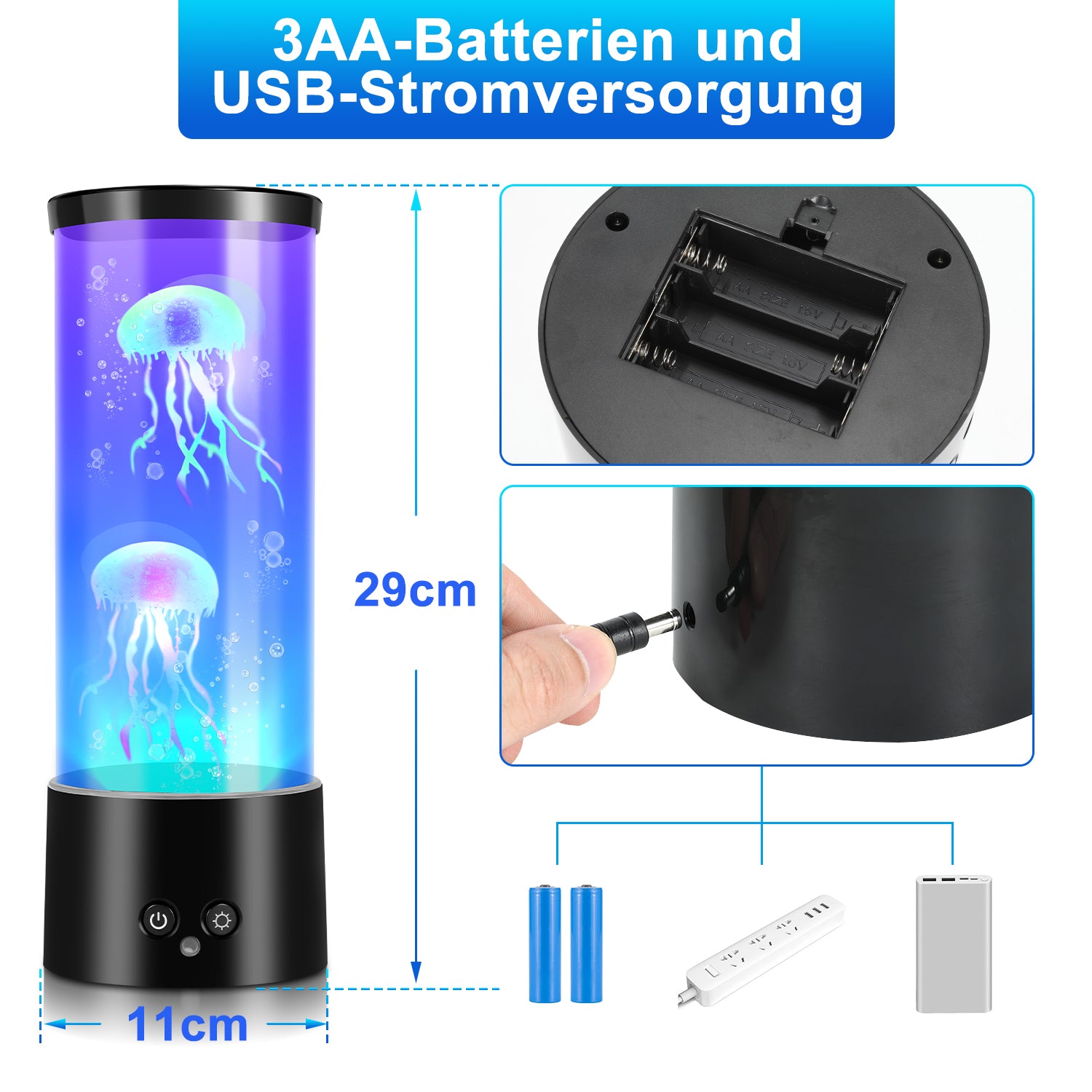 LED Quallenlampe