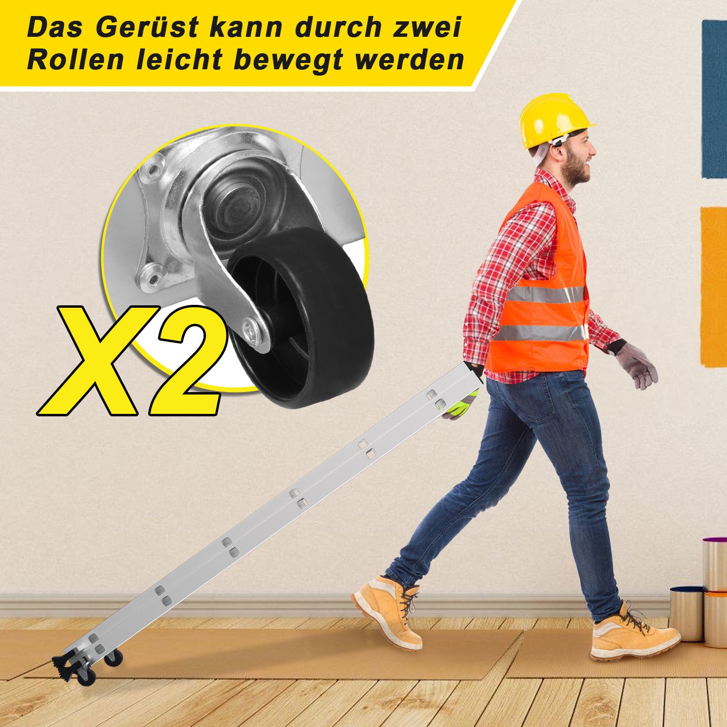 Mehrzweckleiter 4-in-1 Aluminium Leiter 6+6 Stufen